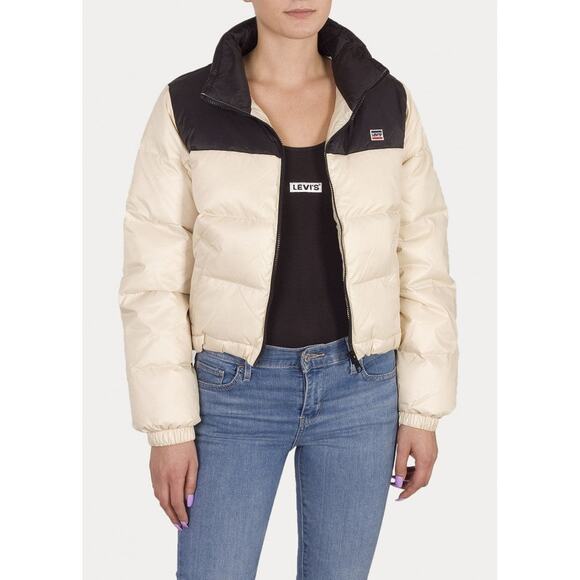 Levi's Womens Francesca Down Puffer Jacket - Xs Sand White - Picture 1 of 6